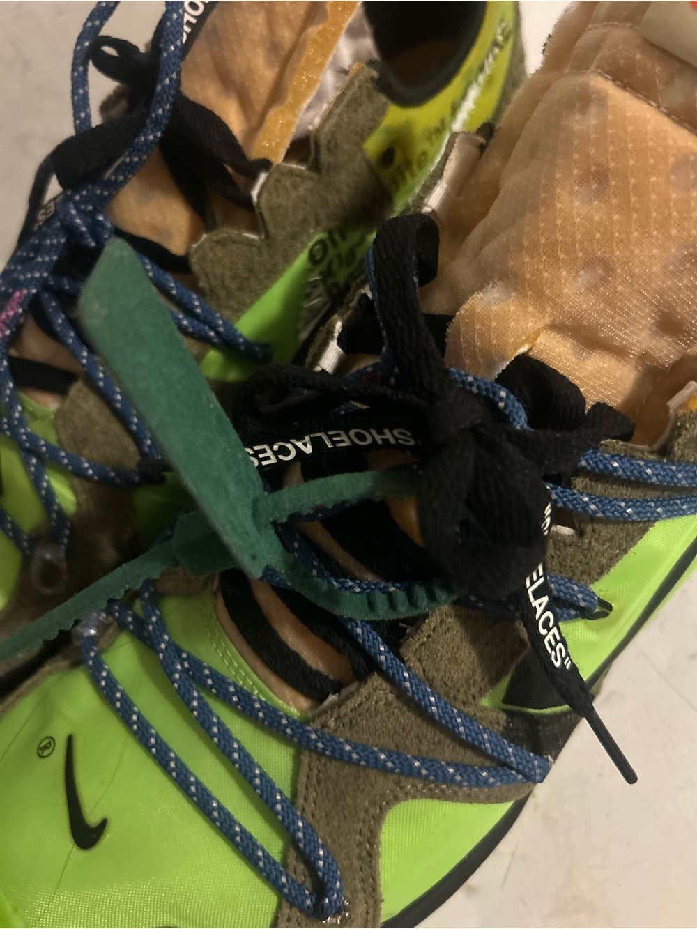 Nike Men’s Neon Green and Olive Suede Mesh Sneakers - Picture 5 of 6